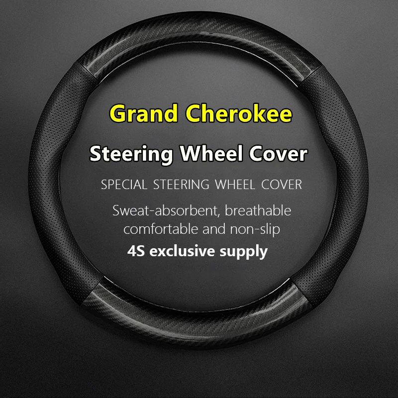 

Leather Carbon Fiber Car Steering Wheel Cover For Jeep Grand Cherokee 3.6L 5.7L Classic Comfort Anniversary 2011 2012 2013