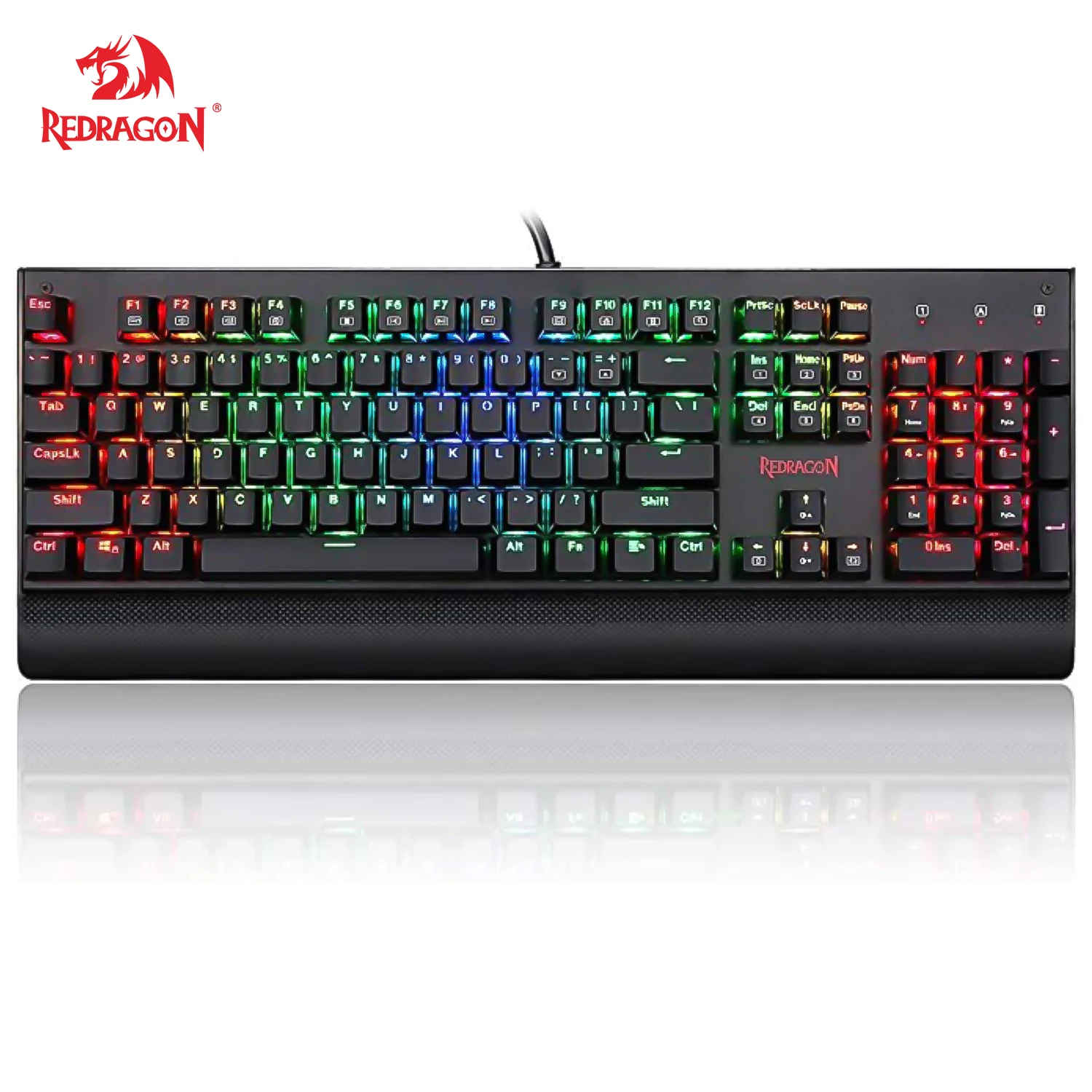 

Механическая игровая клавиатура Redragon K557 с RGB-подсветкой, синие переключатели, алюминиевый корпус, защита от фиктивных нажатий, 104 клавиш, для...