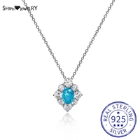 shipei 925 sterling silver 2ct created moissanite paraiba tourmaline gemstone wedding party women pendant necklace fine jewelry