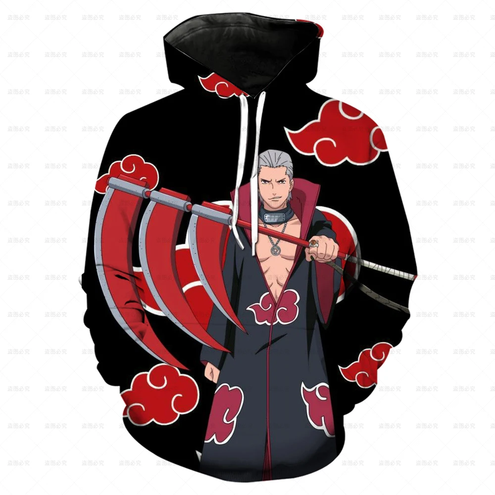 

2022 Fall Hoodie Harajuku Naruto Anime Print Hoodie Sweatshirt Ninja Pattern Hoodie Men's Loose Plus Size Casual Hoodie