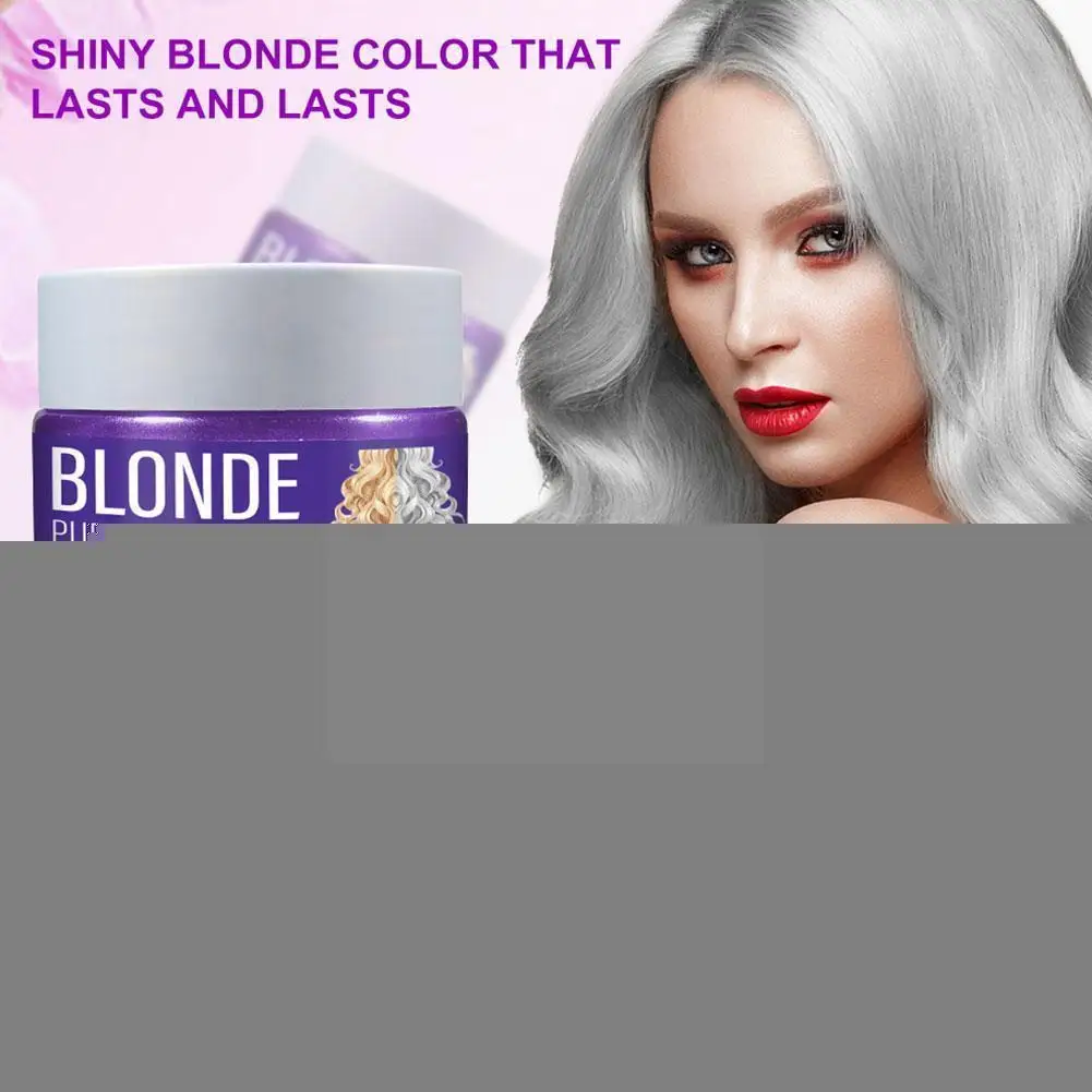 

100ml Purple Shampoo Hair Mask For Blonde Hair Lighten Discolored Silver Hair Long Lasting Yellow To Gray Changing Hair Sha S0S1