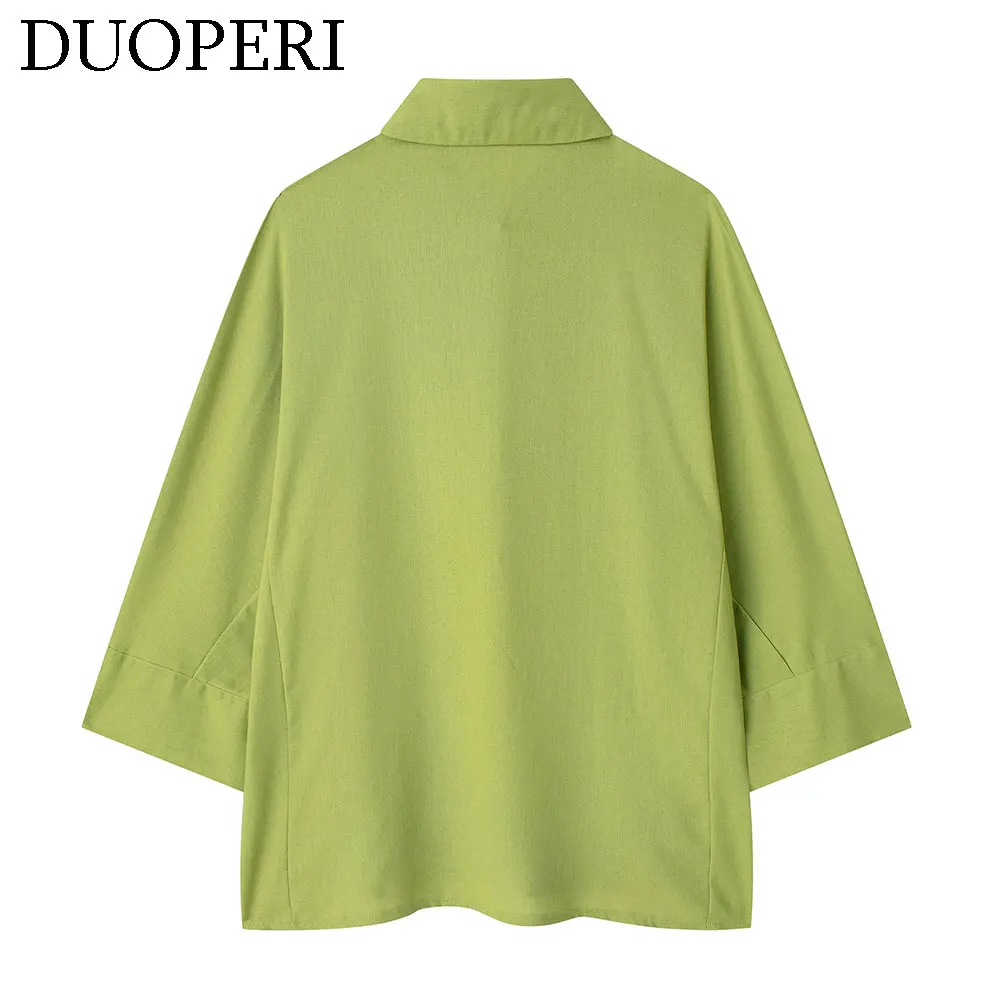 Sherouse женская повседневная льняная блузка и комплект широких брюк с высокой