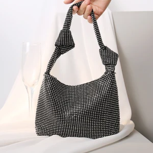 Rhinestone Bag Full Of Drill Armpit Bag Chain Strip Messenger Female Bag Fairy Shopping Clutch Handbag Ladies Rhinestones Purse