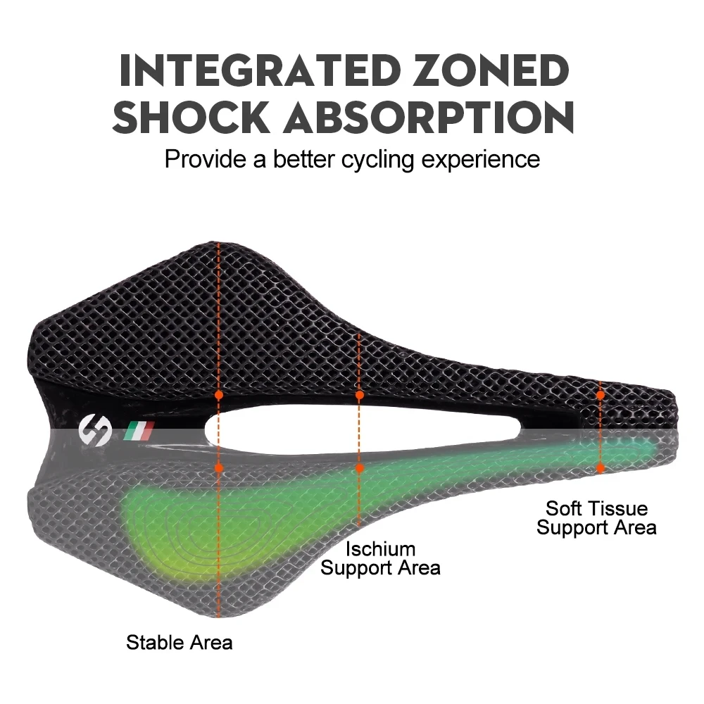 TOSEEK 143C велосипедное седло с 3D принтом из углеродного волокна сверхлегкое полое