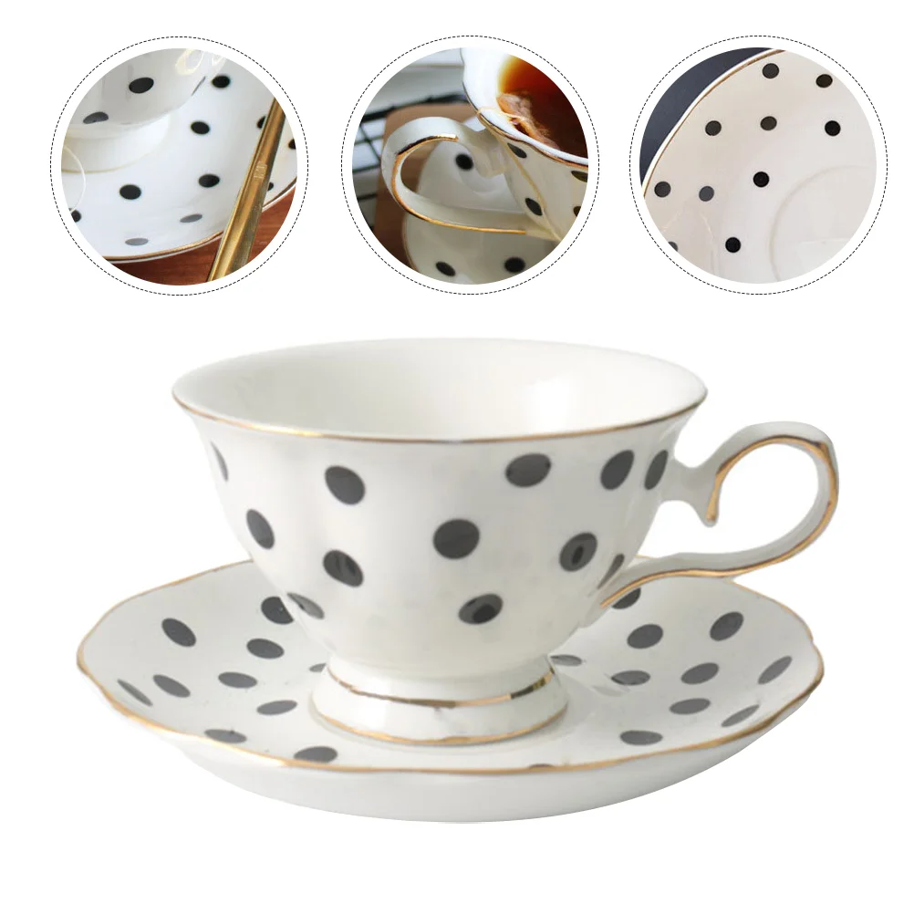 

1 Set Delicate Coffee Cup Saucer Set Ceramic Coffee Cup European Style Mug