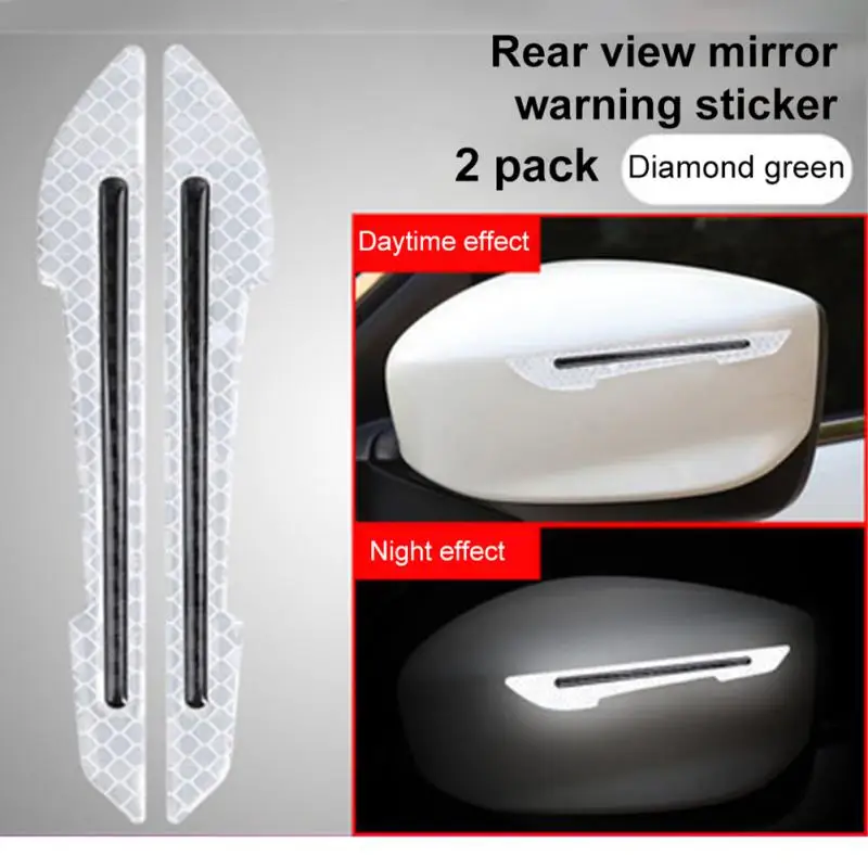 

Not Easy To Wear Anti Scratch Sticker Car Crash Bar Strong Adhesion Car Reflective Sticker Safety Warning Mark 2pcs