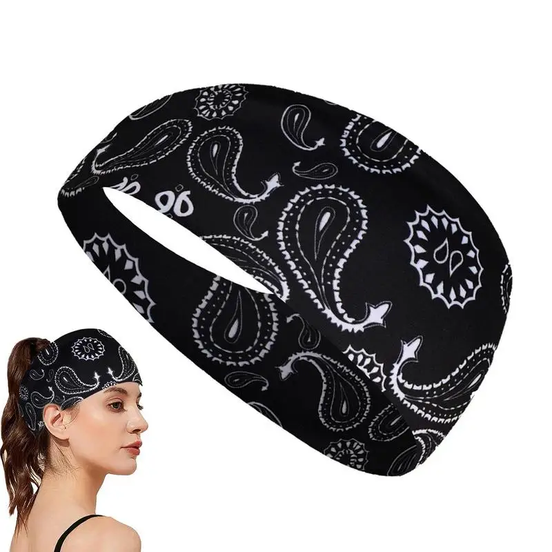 

Gym Headband Sport Headband Hemiyan Style Printed Quick Absorbent Super Slim Comfortable Lightweight Sweat Absorbing Headband