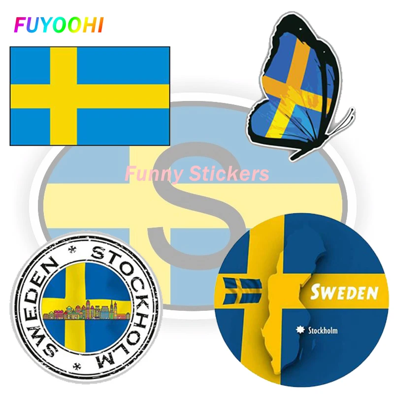 Наклейка FUYOOHI Play s Личная креативная Автомобильная наклейка в Швецию S забавная наклейка с кодом страны шлем мотоциклы ПВХ автостайлинг