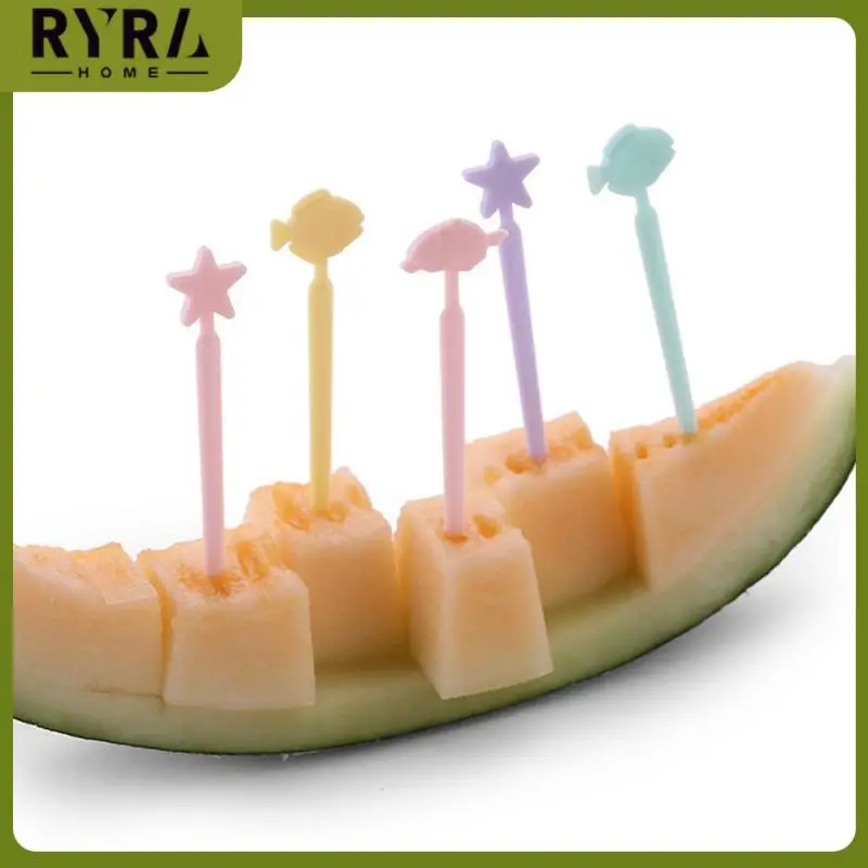 

Kids Cake Fruit Toothpick Reusable Food Grade Plastic Fruit Toothpick Bento Box Decor Cute Fruit Fork Bento Accessories New Mini