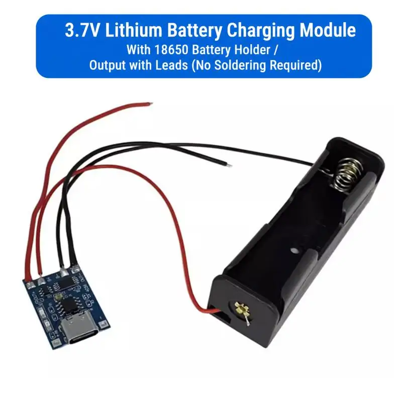 Фото Модуль зарядного устройства для литиевых батарей 18650 TP4056 DIY KIT + 1 корпус для батареи 18650 + плата повышения напряжения 3.7В USB для мобильного питания №2