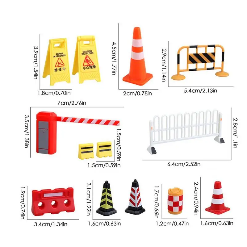 Игровой набор уличные знаки дорожный конус сигнальные игрушки для перехода 17x