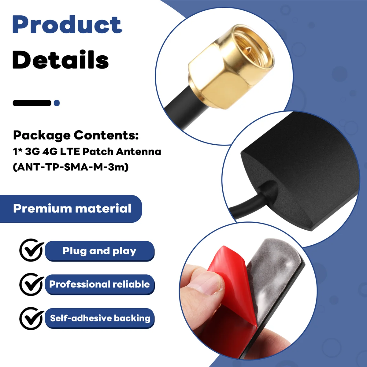 3G 4G LTE Patch Antenna 700-2700MHz 5Dbi SMA Male Connector Router Extension Cable Universale WIFI