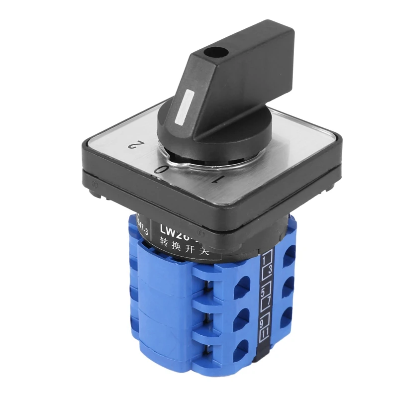 

3X 3 Positions On-Off-On Changeover Control Rotary Cam Switch 20A