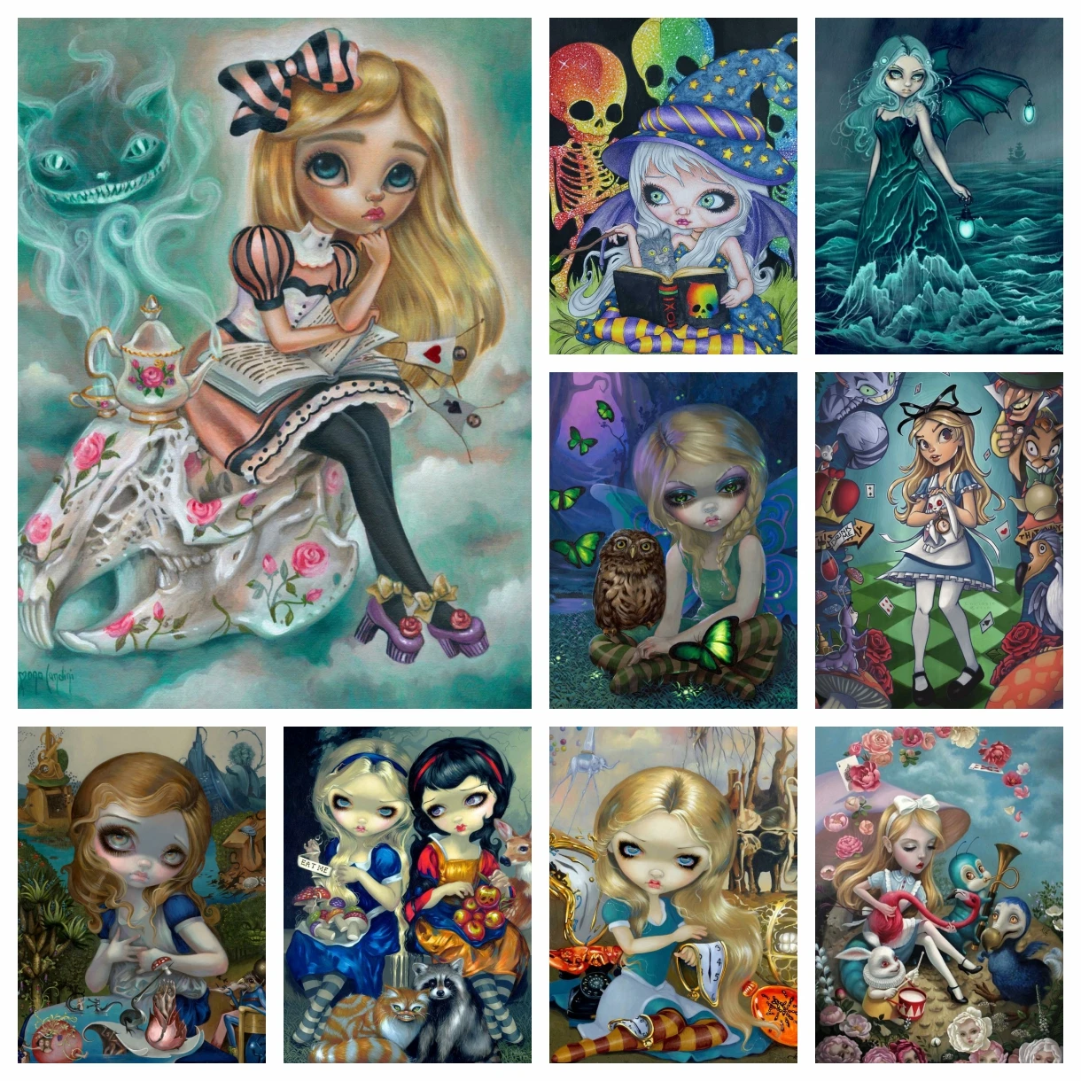 

Big Eyes Girl In Wonderland Diamond Embroidery Painting Cartoon Elf Princess Art Cross Stitch Mosaic Picture Kid Gift Home Decor