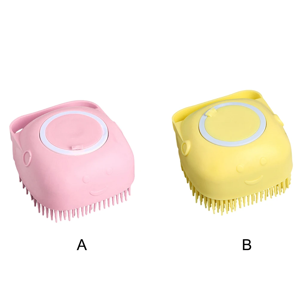 

Silicone Shower Scrubber Handheld Bathing Scrub Massager Adults Arms Body Brush Portable Supplies Bathroom Pink
