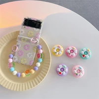 new personalized doughnut holder phone case for samsung galaxy z flip 3 z flip 4 hard pc back cover for zflip3 zflip4 case
