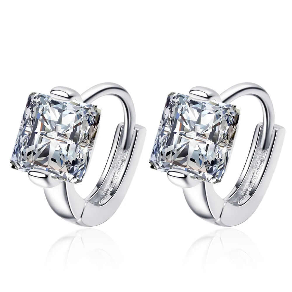 

Wholesale S925 Silver Needle Women Fashion Jewelry High Quality Simple Crystal Zircon Gold Silver Plated Earrings