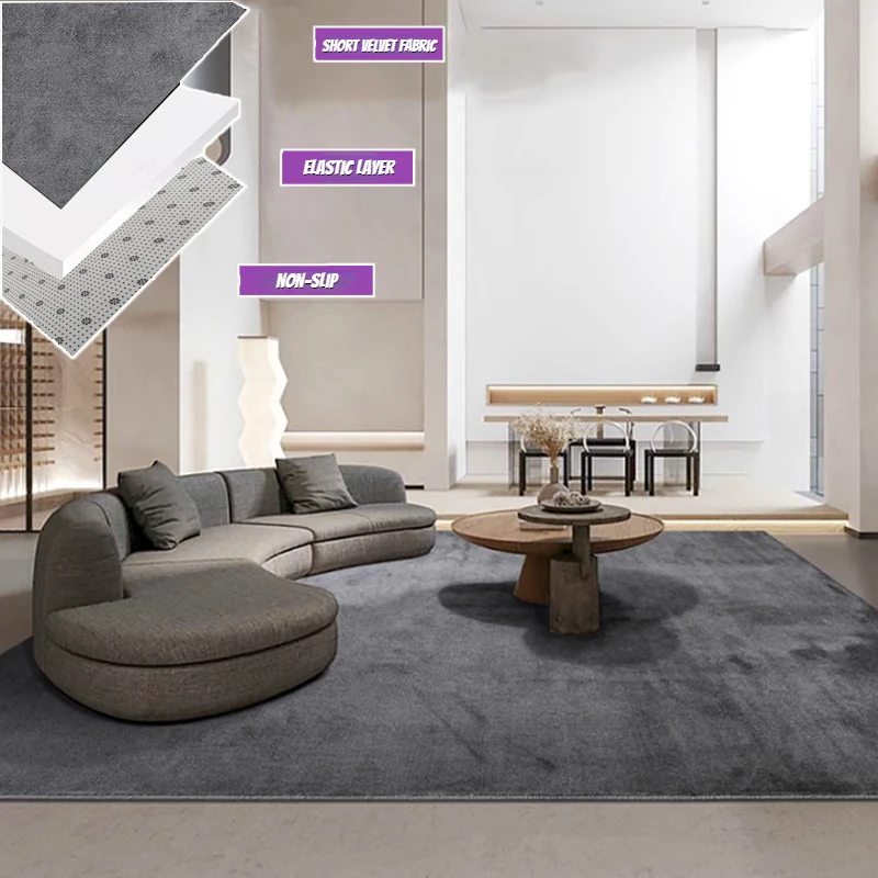 

Italian Minimalism Soft Carpet for Living Room Sofa Grey Large Area Rug 140x200cm Decoration Bedroom Room Floor Mats Washable