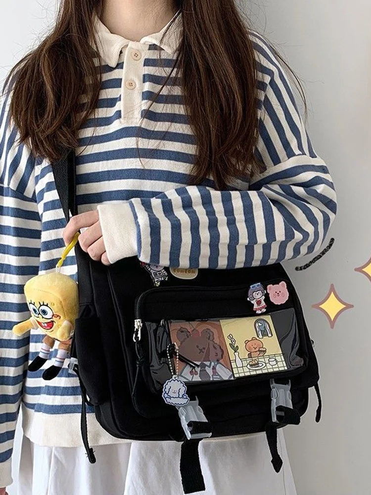 Women's South Korea emo dog tooth bag, vegetable basket, shoulder bag,  college student class, college - AliExpress