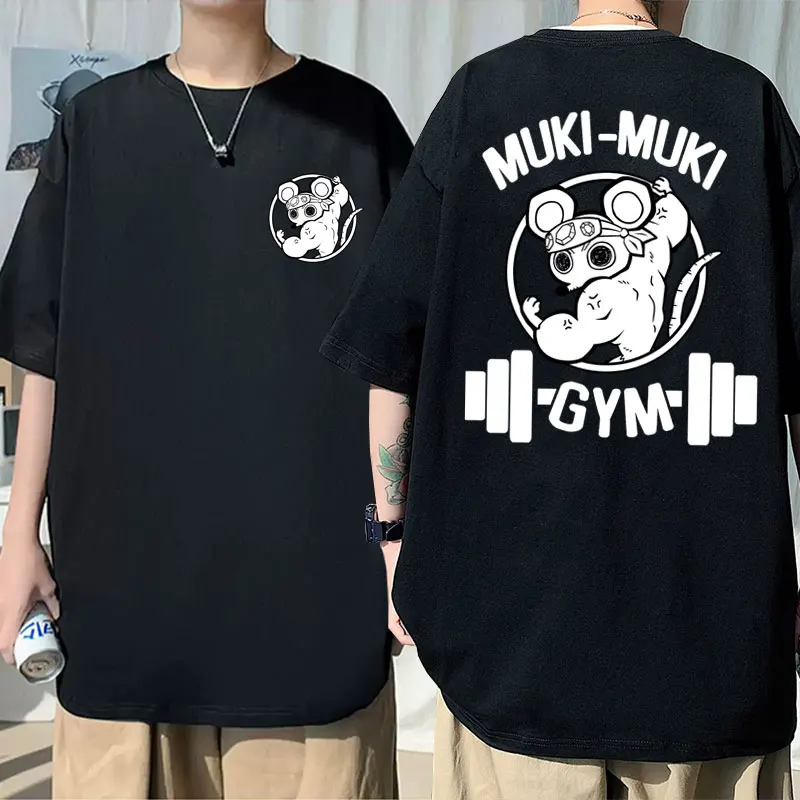 Ninja Muscular Mouse Gym Tshirt Funny Men Casual Fashion Loose T Shirt Japanese Anime Demon Slayer Uzui Tengen Printed T-shirts