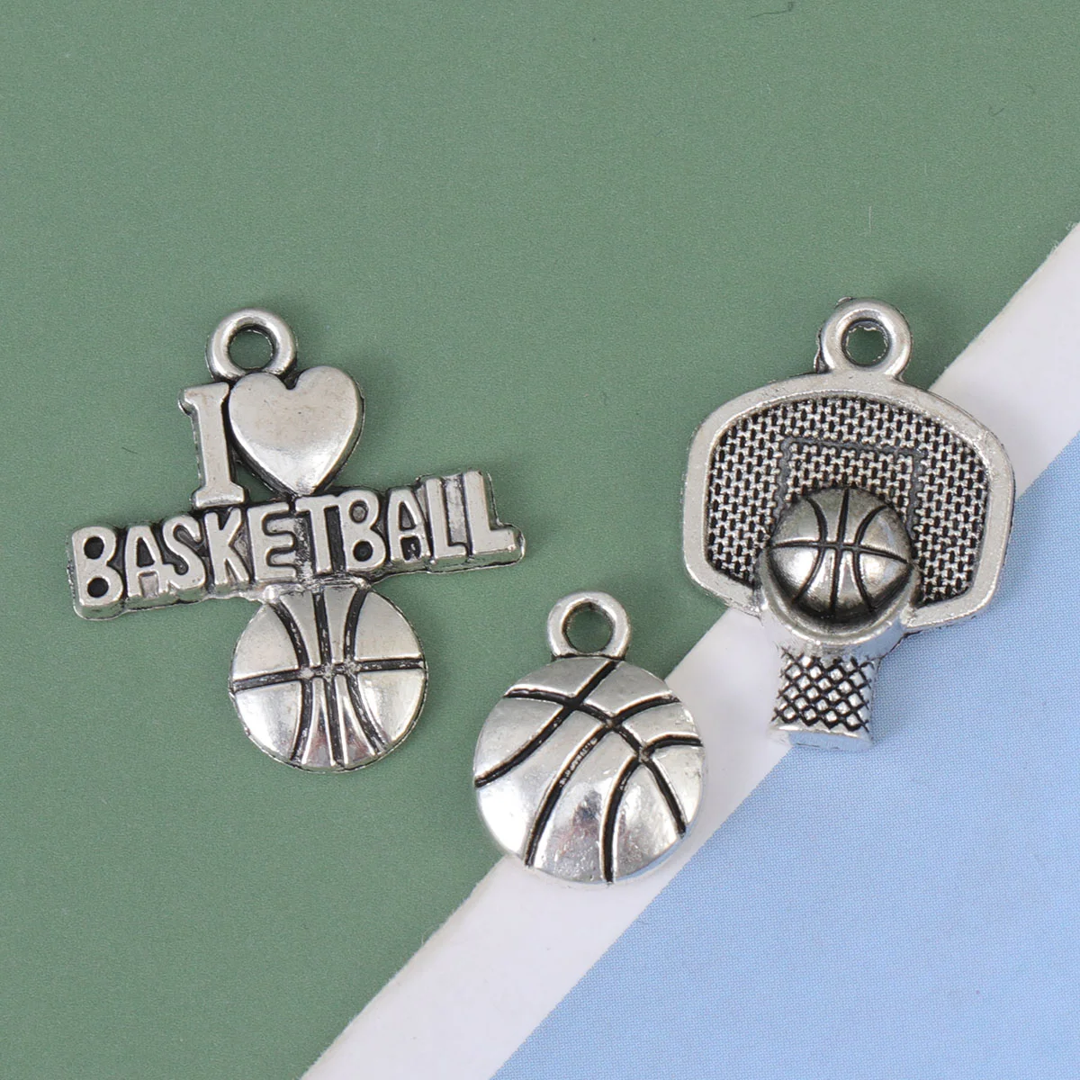 

6pcs Sports Charms Alloy Basketball Charms Pendant for Girl Basketball Fans