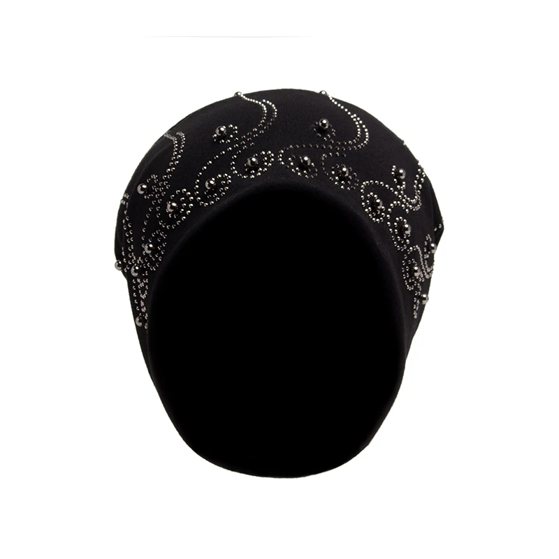 Женская Шапка-бини с искусственным жемчугом осенняя шапка для женщин модная