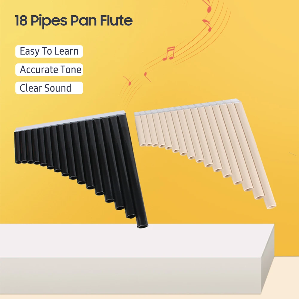 

18 Pipes Pan Flute C Key Panpipes Pan Pipes with Mouthpiece Wind Instrument for Students Beginners Carrying Bag