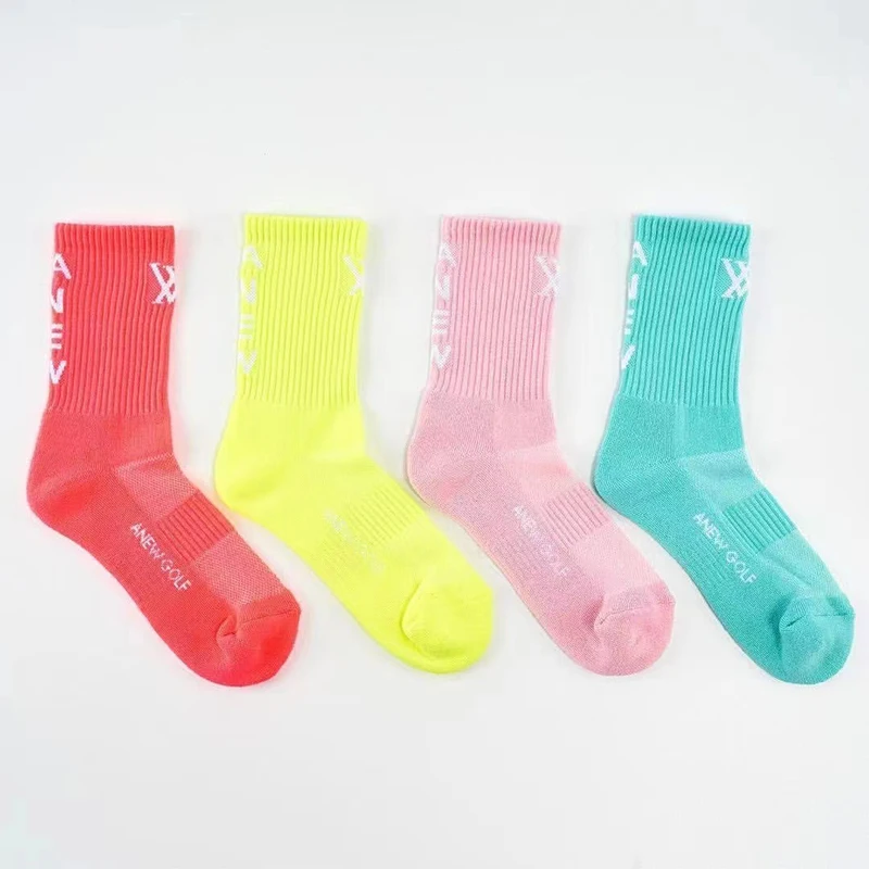 

Golf socks ladies 2022 sports socks golf soft anti-odor absorption sweat breathable printing adhesive non-slip socks four pairs