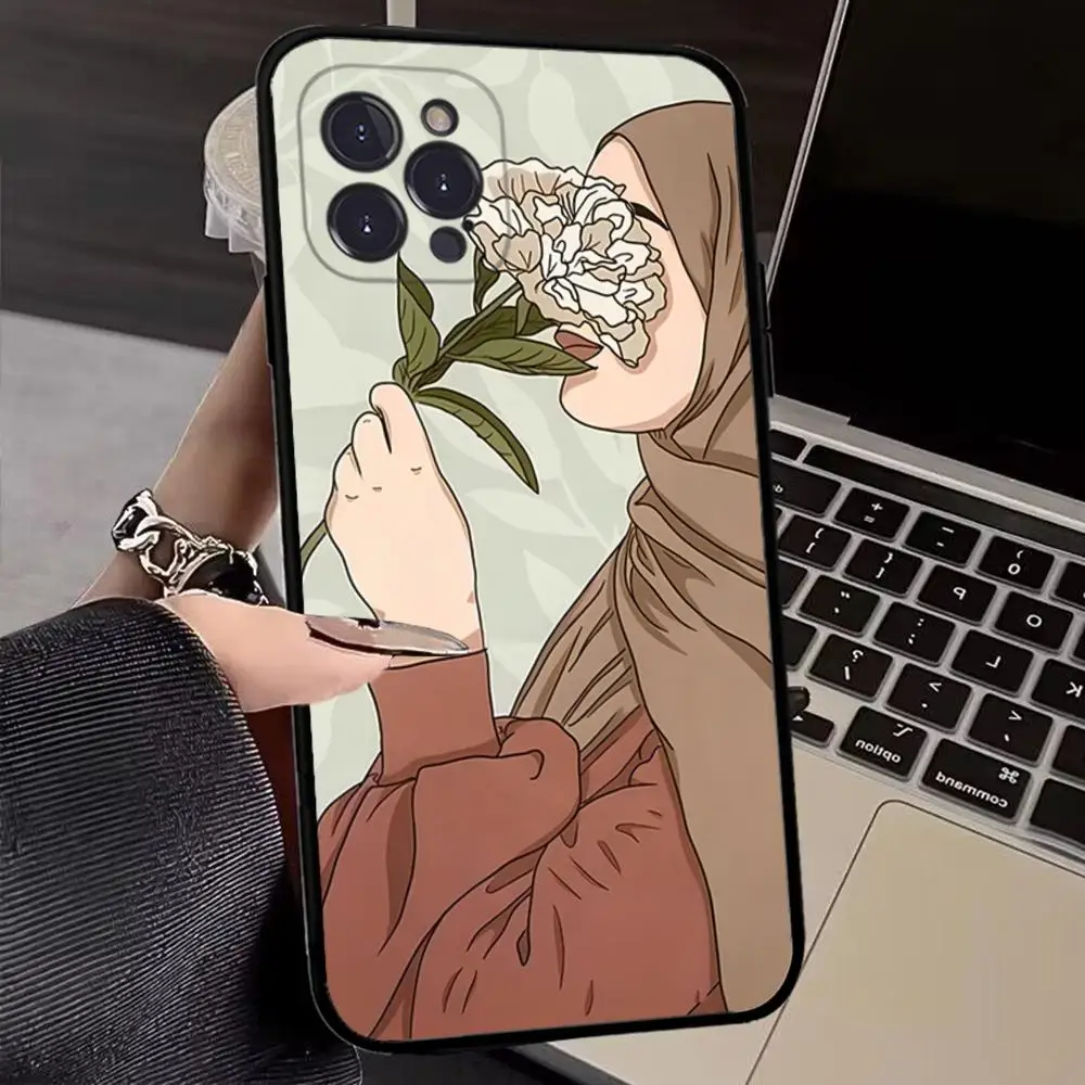 Мусульманский арабский хиджаб чехол для телефона iPhone 15 8 7 6 6S Plus X SE 2020 XR XS 14 11 12 13 Mini
