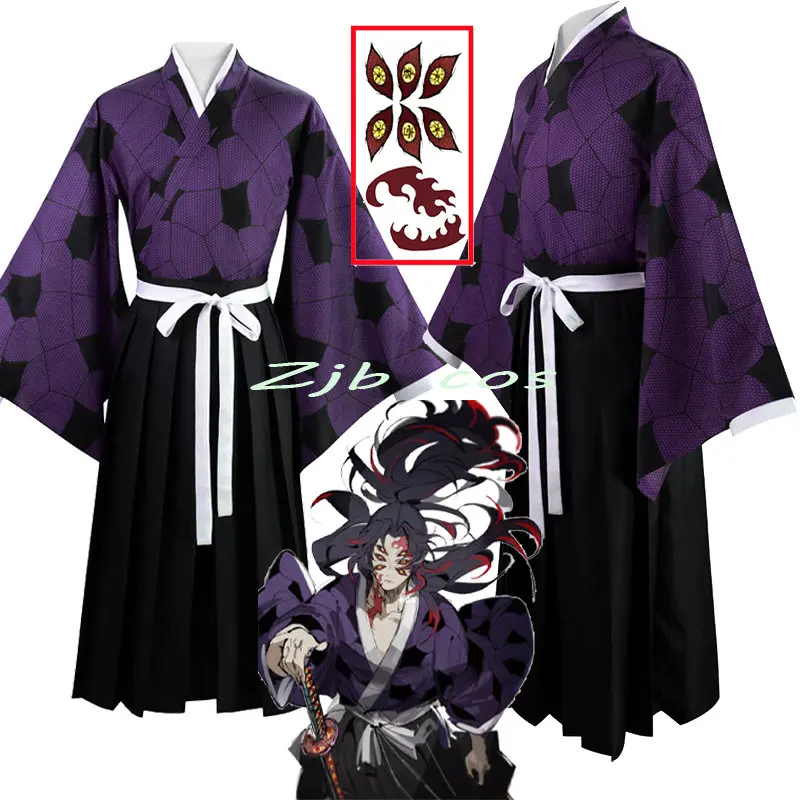 

Demon Slayer Cosplay Anime Sword Ghost Kokushibo Costume Anime Cosplay Kimono For Halloween Comic Con Party Suit