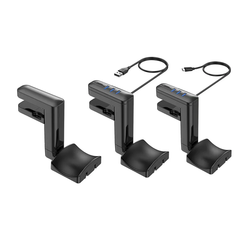 

FULL-Headphone Bracket Swivel Mounted Pcheadset Display Stand Holder With USB Ports Hub Under Desk Earphones Hanger Hook