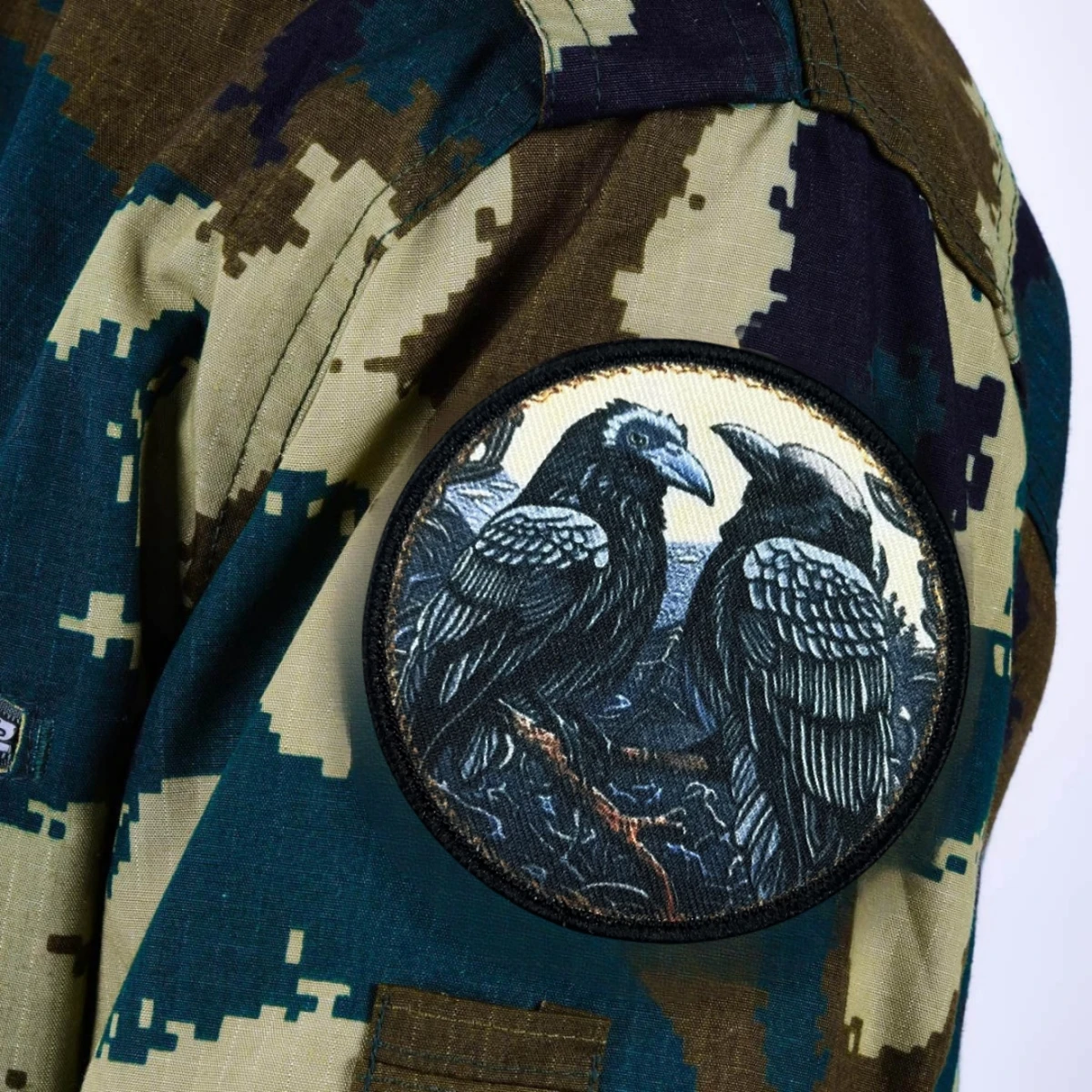 Hugin and Munin — нашивка на значок Одина равенс мораль тактическая военная повязка