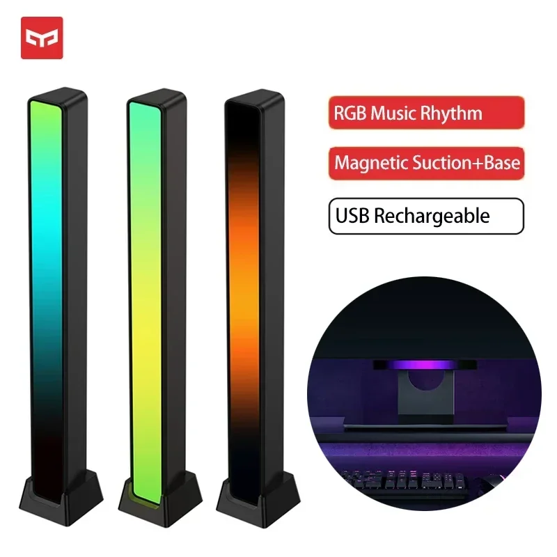 Yeelight RGB музыкальное управление звуком светодиодный светильник USB магнитный