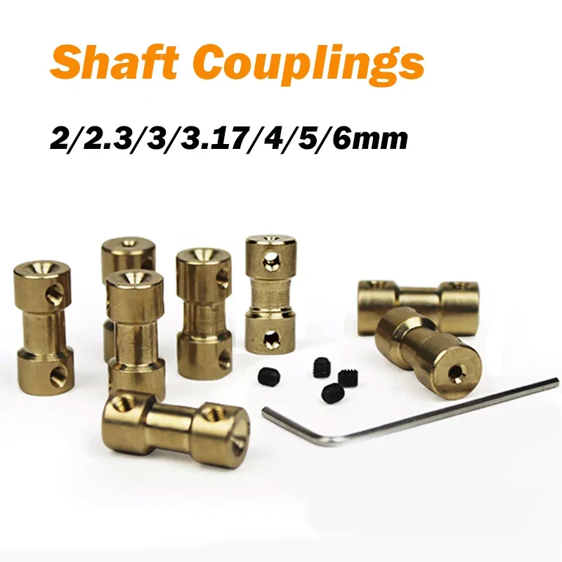 

2 шт. муфты вала 2/2,3/3/3,17/4/5/6 мм муфта вала двигателя соединитель втулка адаптер латунный трансмиссионный шарнир