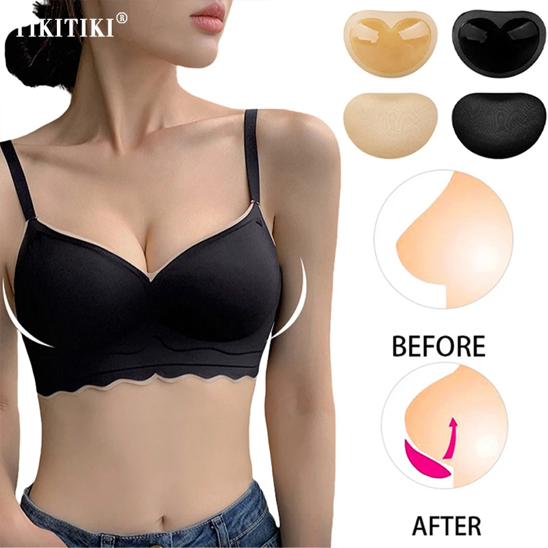 

Silicone Bra Inserts Breast Pads Sticky Push Up Women Bra Enhancer Thicker Nipple Cover Patch Bikini Inserts For Swimsuit