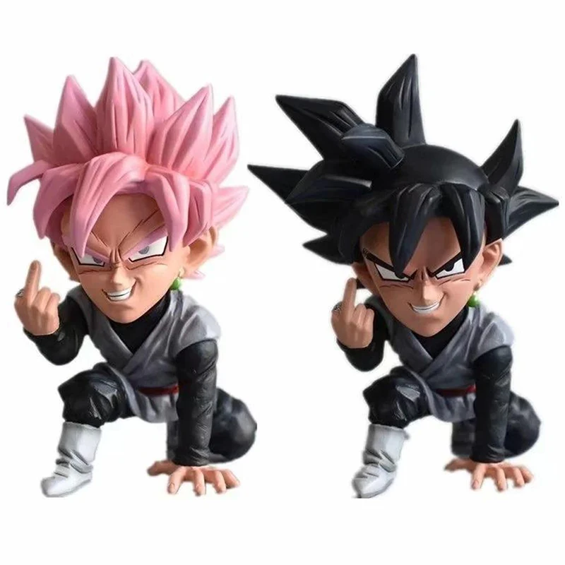 12cm Fake Son Goku Zamasu Action Figures Double Head Interchangeable Super Saiyan Rose Figure Gift