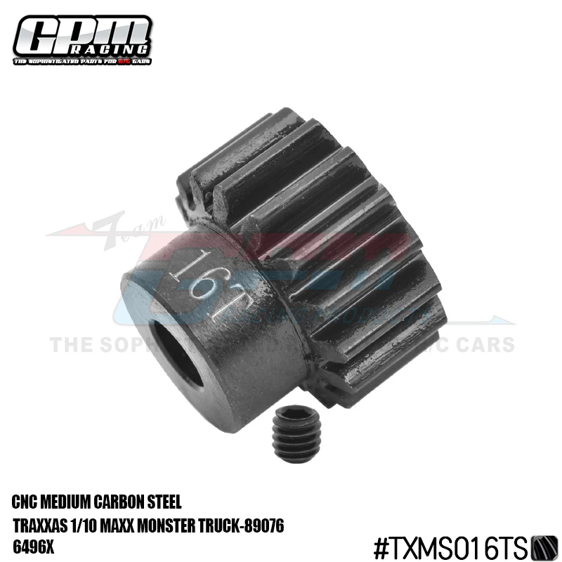 Образовая сталь GPM # 45 Мотор-редуктор 16T для TRAXXAS 1/10 Maxx Monster Truck-89076-4