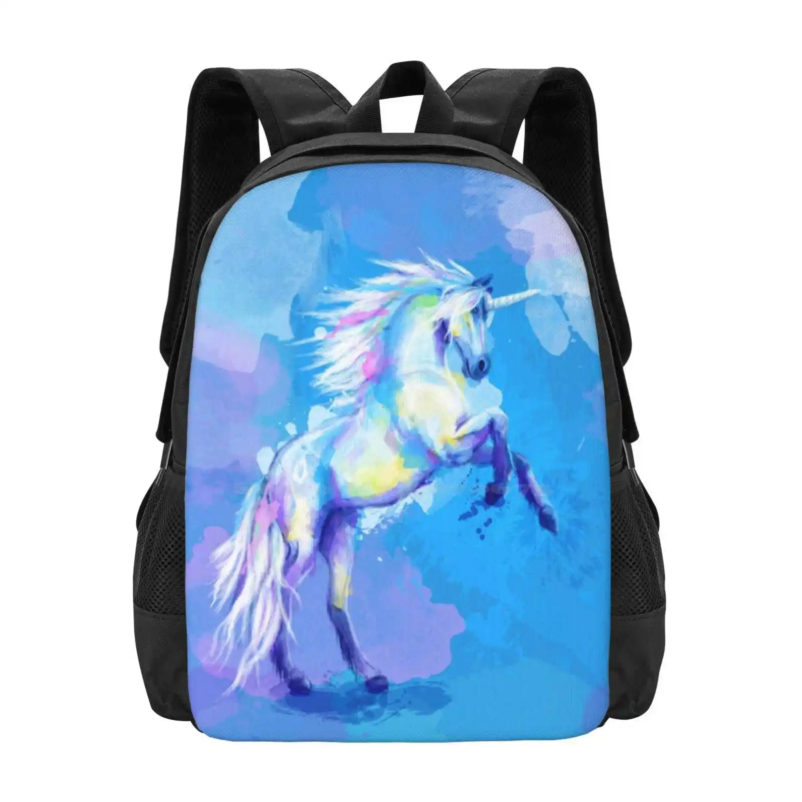 

Unicorn Dream-Fantasy Animal Painting Backpacks For School Teenagers Girls Travel Bags Watercolor Abstract Animal Mythical