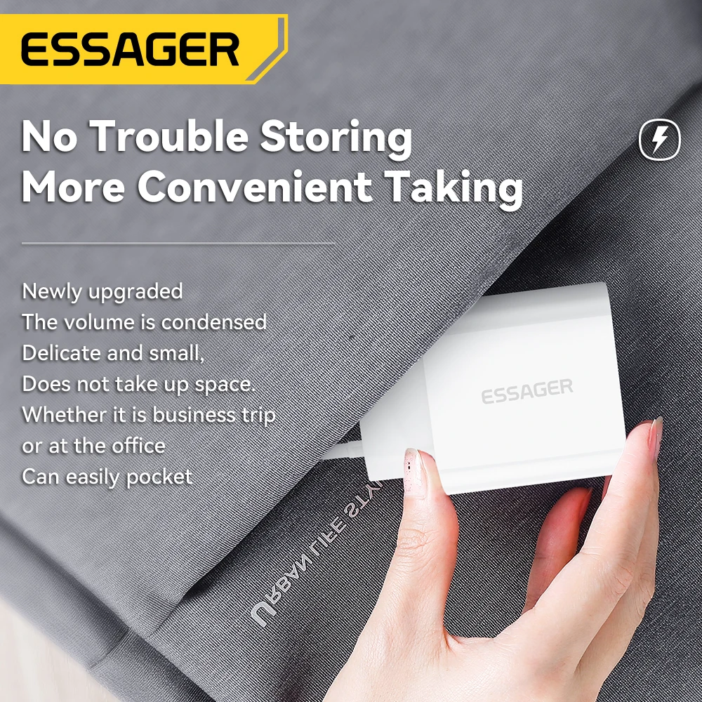 Фото Зарядное устройство Essager 20 Вт, быстрая зарядка Type-C Lightning Charger Set PD QC Quick Charge для iPhone 14 13 12 11 iPad Pro Max №2