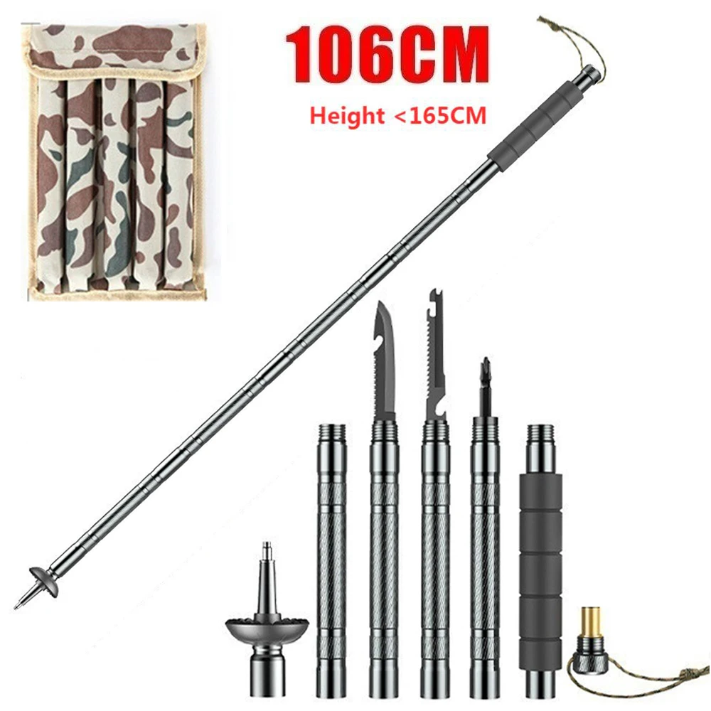

Carbon Fiber Trekking Pole Ultra Light Multifunction Folding Outdoor Walking Sticks Camping Hiking Wild Survival Multiple Tools