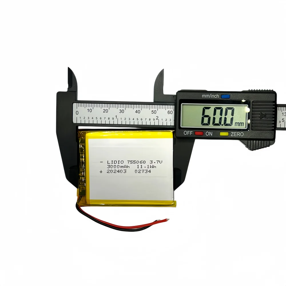 Фото Литий-полимерный аккумулятор 755060 3.7V 3000mAh (Li-Po) для повербанков, планшетов, ноутбуков, косметических приборов №4