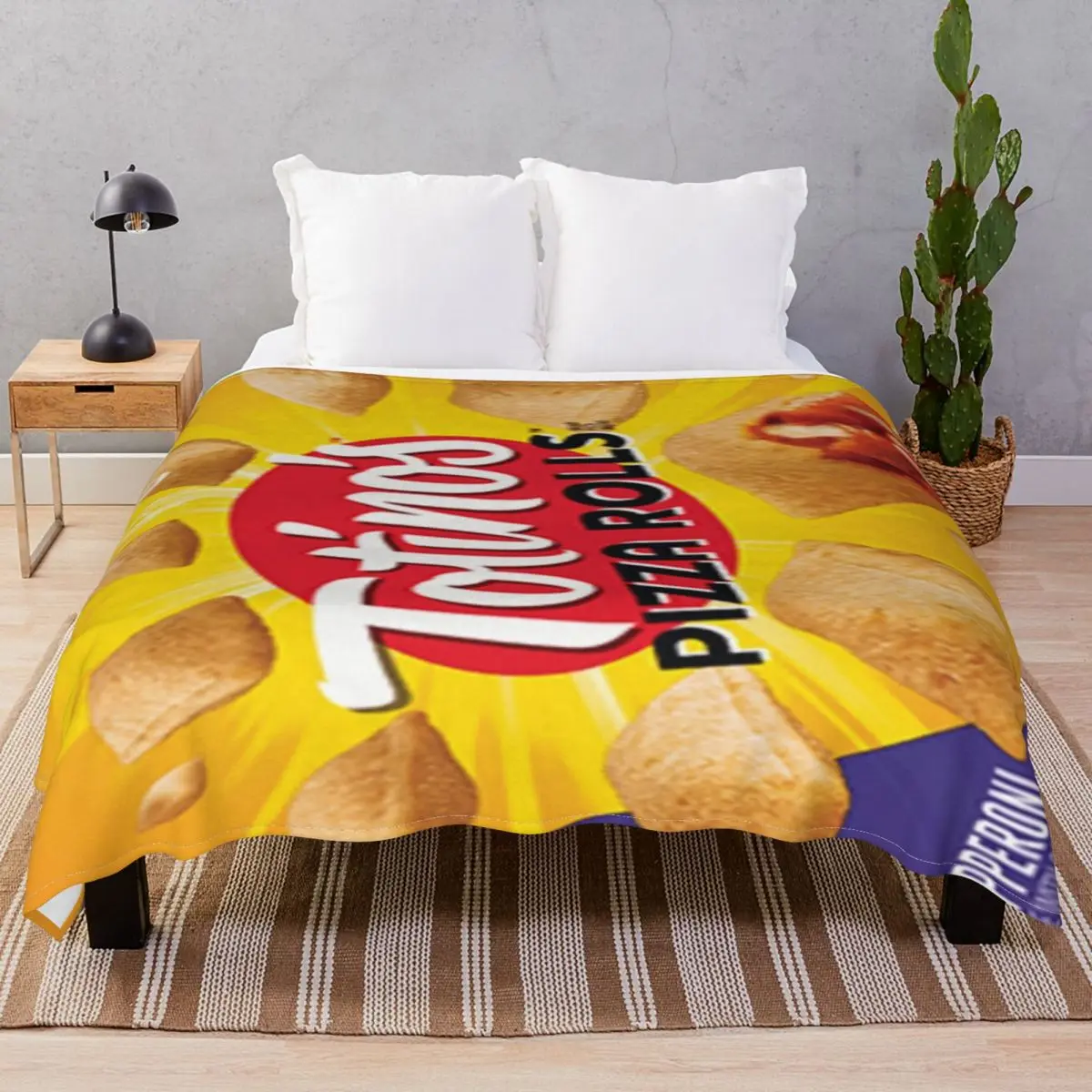 

Pizza Rolls Blankets Fleece Printed Fluffy Throw Blanket for Bed Home Couch Camp Office