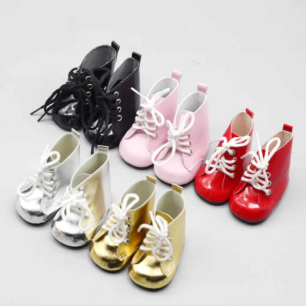 

New Fashion Baby Sequins Doll Shoes 7cm Manual Shoes Lovely 43cm Dolls Baby New Born and 18 inches American Doll Shoes Sock ZC