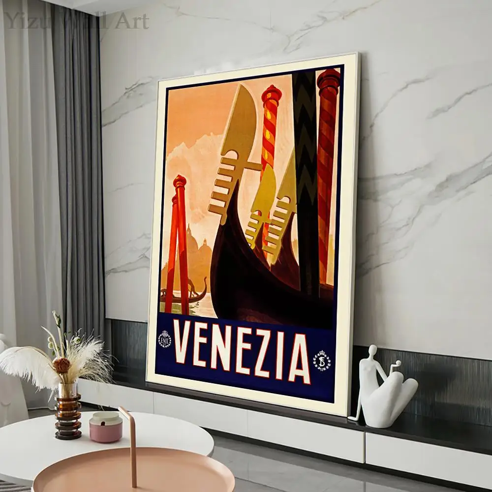 

Water City Venice Comic Wall Art Poster Pictures Prints Minimalist Artwork Beautiful Landscape Canvas Paintings Home Decor