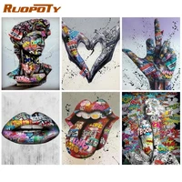 ruopoty 40x50cm frame picture by numbers kits for adults colorful figure landscape oil paint handpainted diy draw on canvas arts