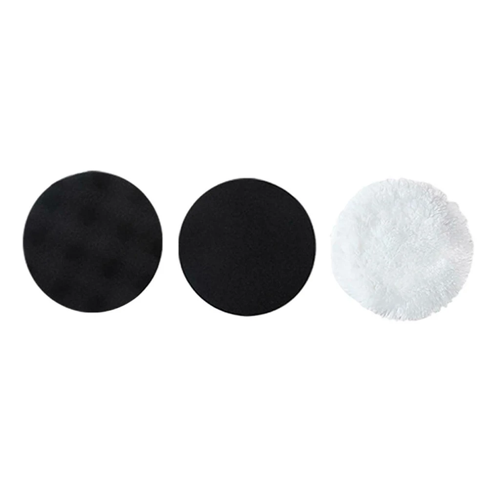 3Pcs Car Polishing Pad Sponge Buffing Waxing Clean Electric Polishing Machine Pads Buffer Removes Scratches Car Repair 4.92inch