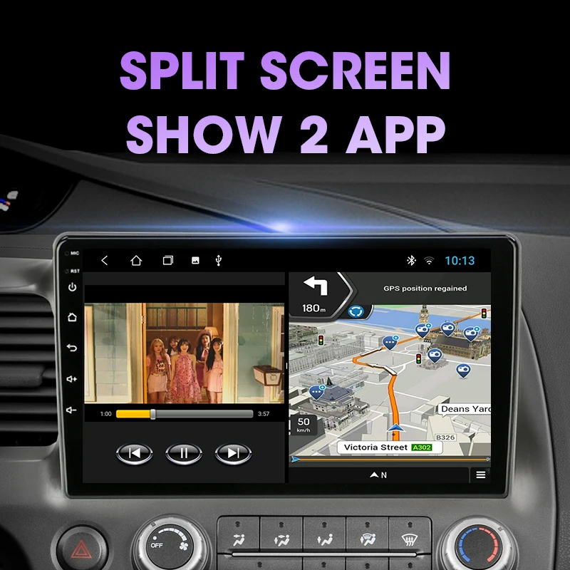 $94.11 2 din Android 11 Car Radio For Honda Civic 2005-2012 Multimedia video Player Navigation GPS  2.5D Screen 2din 8G+128G DSP Stereo