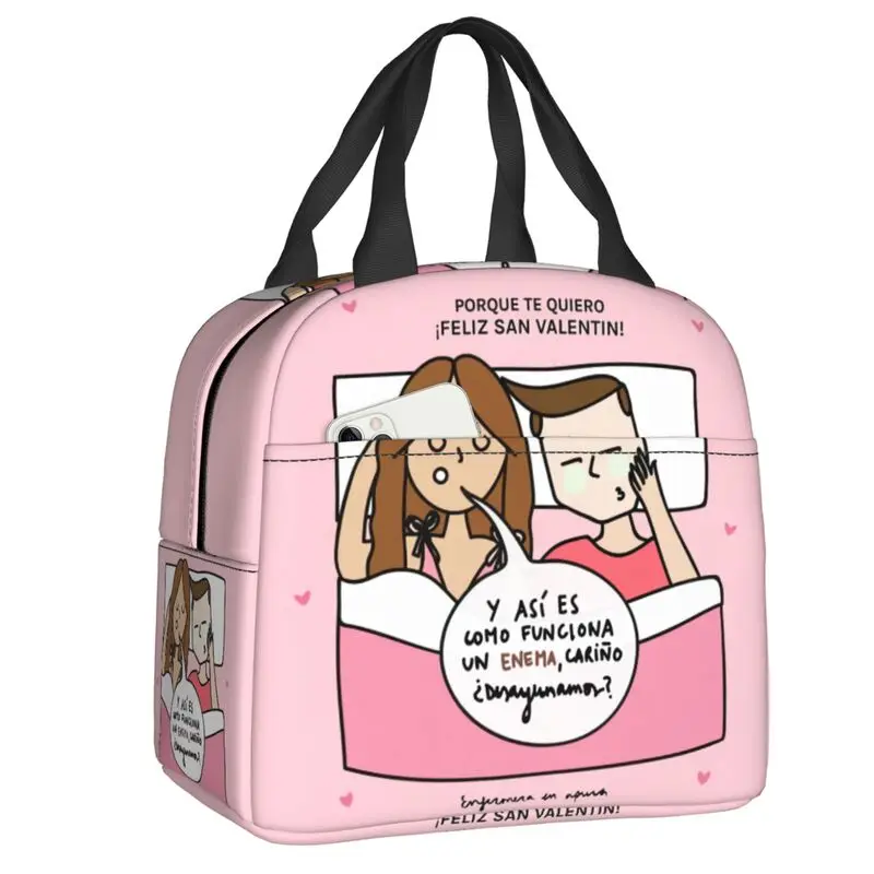 

Enfermera En Apuros Cartoon Doctor Nurse Insulated Lunch Bag Thermal Cooler Lunch Box Women Children Food Container Tote Bags