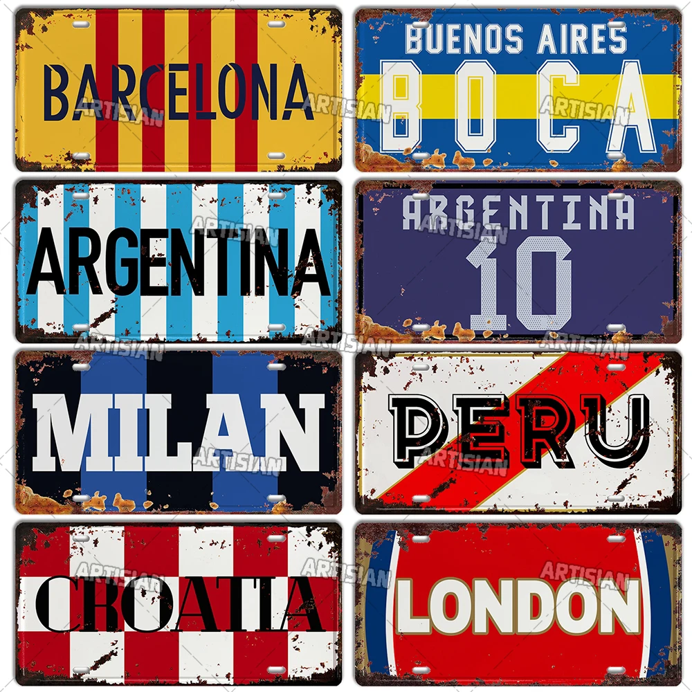 Фото Бавария Newcastle Leverkusen Tottenham Paris Автомобильная табличка Mancherster Liverpool Croatia Металлическая вывеска Настенная табличка Декор Оловянная вывеска №1