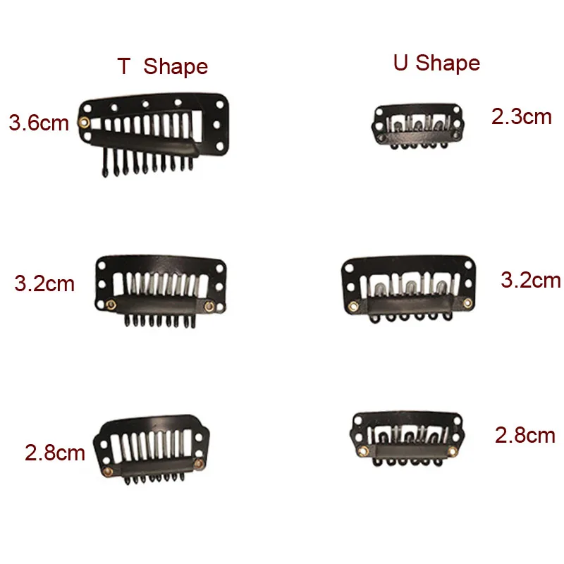 30pcs 2.3cm-3.6cm Hair Extension Clips Wig Clips For Human Hair Bangs Snap Hair Clips For Extensions Metal Comb For Closure